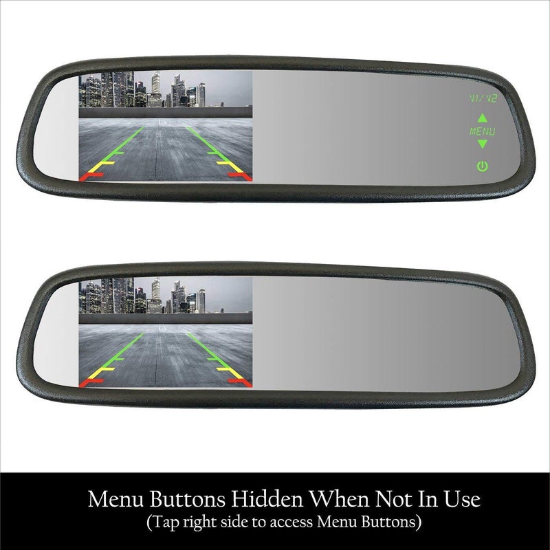 Master Tailgaters 10.5" OEM Rear View Mirror with 4.3" LCD Screen | Slim Mirror| Rearview Universal Fit | Auto Adjusting Brightness LCD | Anti Glare | Full Replacement - Image 2